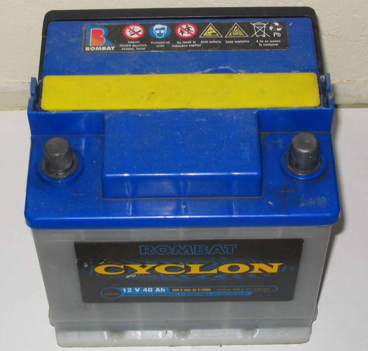 Lead-acid car battery
